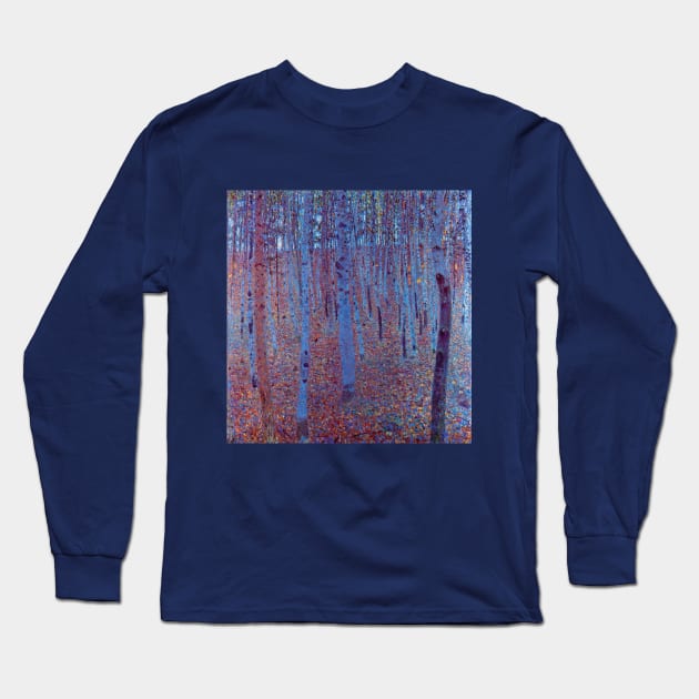 Beech Forest by Gustav Klimt Long Sleeve T-Shirt by MasterpieceCafe